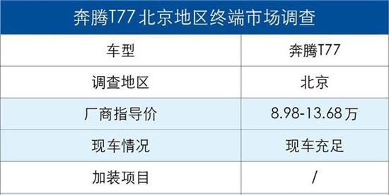 首推尊享型 综合优惠达两万奔腾T77购车手册