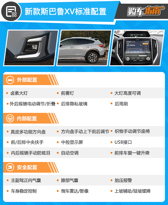 推荐豪华版EyeSight 新款斯巴鲁XV购车指南