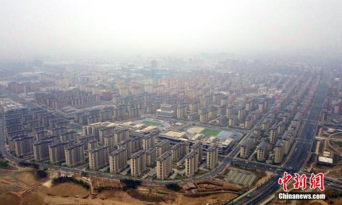 资料图：2023年4月3日，航拍雄安新区容东片区。 韩冰 摄