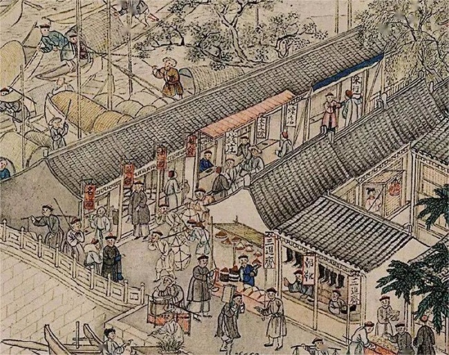 《姑苏繁华图》中的集市。来源/辽宁省博物馆